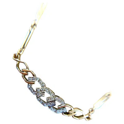 Pre-owned 1stdibs Vintage Watch Chain Style Diamond Necklace 18k Yellow Gold
