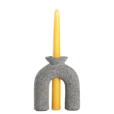 Pre-owned 1stdibs Volcanic Stone, Bow Candle Holder By Tenam Studio In Brown