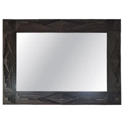 Pre-owned 1stdibs Wall Mirror Frame, Tramp Art Folk Art, Richly Carved, 1850s, Biedermeier Austria In Brown