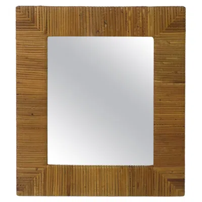 Pre-owned 1stdibs Wicker Wall Mirror Or Picture Frame In Brown