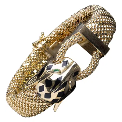 Pre-owned 1stdibs Wild Cat 18k Yellow Gold Bracelet Circa 2000s
