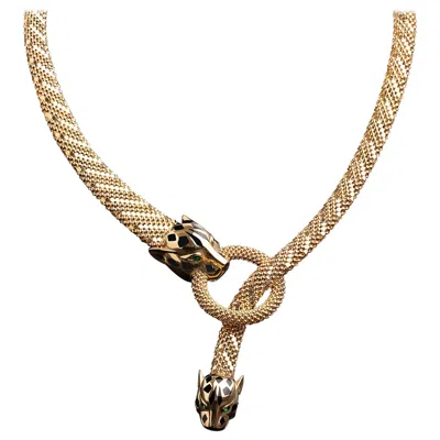 Pre-owned 1stdibs Wild Cat Yellow Gold Necklace Circa 2000s