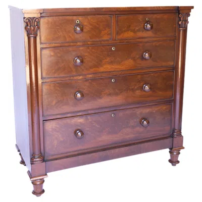 Pre-owned 1stdibs William1v Period Mahogany 5 Drawer Chest In Brown