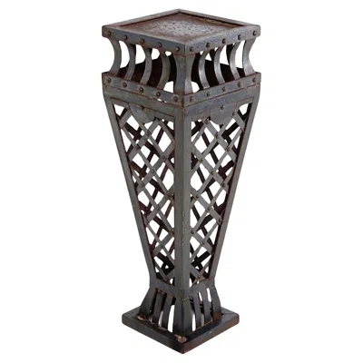 Pre-owned 1stdibs Wrought Iron Pedestal Table, Scellette Design, 20th Century In Black