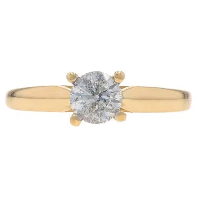 Pre-owned 1stdibs Yellow Gold Diamond Engagement Ring - 14k Round Brilliant .90ctw Cathedral