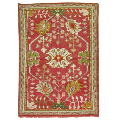 Pre-owned 1stdibs Zabihi Collection Early 20th Century Bright Red Antique Turkish Oushak Carpet