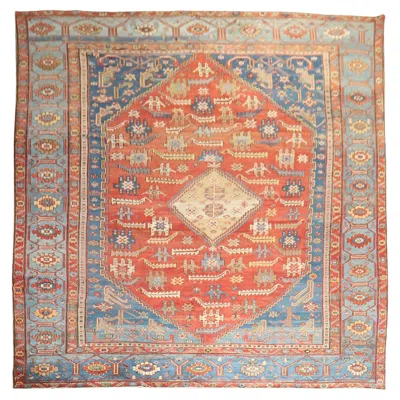 Pre-owned 1stdibs Zabihi Collection Late 19th Century Oversize Tribal Bakshaish Rug In Brown