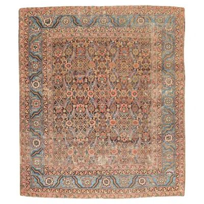 Pre-owned 1stdibs Zabihi Collection Square Antique Herati Rug, 7'1'' X 8' In Brown