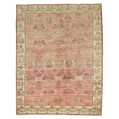 Pre-owned 1stdibs Zabihi Collection Vintage Floral Turkish Kars Rug In Sand