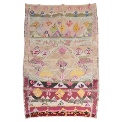Pre-owned 1stdibs Zabihi Rug Collection Funky Vintage Turkish Rug In Brown