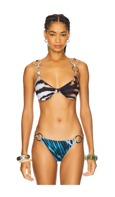 1xblue Bikini Top In Brown