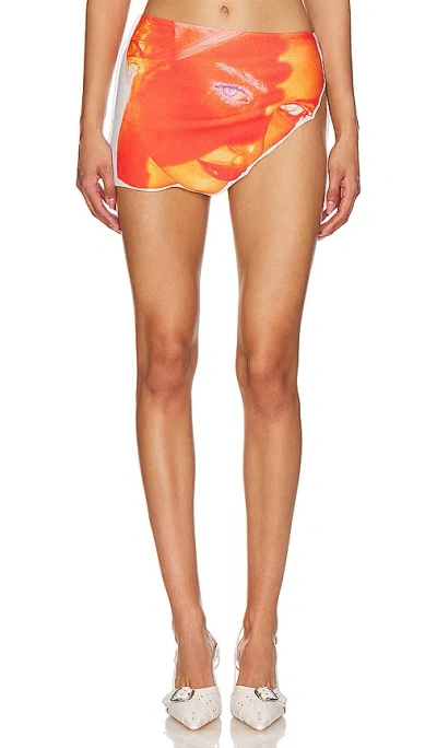 1xblue Burn Skirt In 橙色