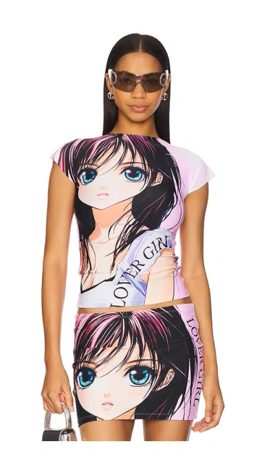 1xblue Lover Girl T-shirt In 碎花