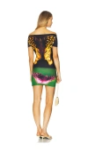 1xblue Moth Slinky Tight Mini Dress In Multi