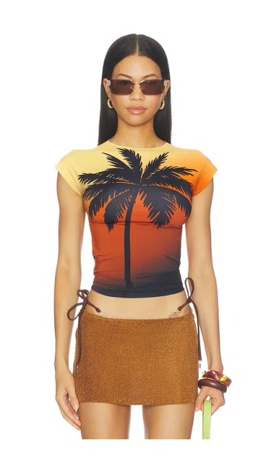 1xblue Palm Tree T-shirt In Multi