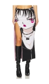 1xblue Ruby Anime Long Slit Skirt In Multi
