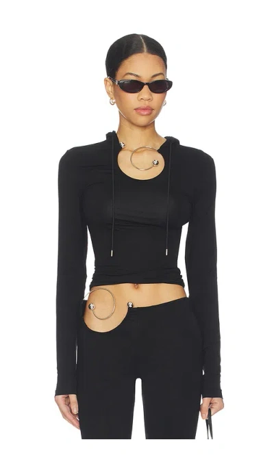 1xblue Spiral Slink Hoodie In Black