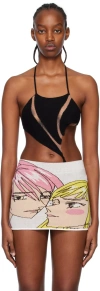 1xblue Ssense Exclusive Black Teeth Bodysuit In Black
