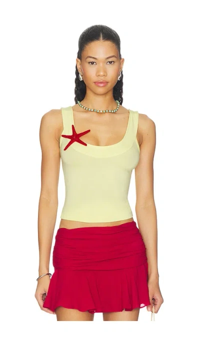 1xblue Starfish Tank Top In Yellow