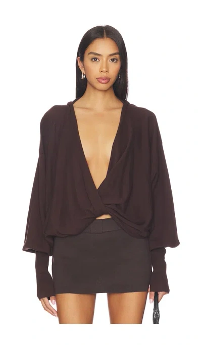 1xblue Twist Hoodie In Brown