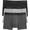 2(x)ist 3-pack Cotton No Show Trunks In Black/heather Grey/charcoal