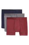 2(x)ist 3-pack Pima Cotton Boxer Briefs In Navy Blazer/tawny Port/jet