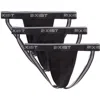 2(x)ist Stretch Cotton Jock Strap 3-pack In Black