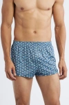 2(x)ist Assorted 2-pack Sliq Silky Boxers In Infinity Chain/malibu Blue