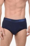 2(x)ist Assorted 3-pack Essential Cotton Briefs In Navy/cobalt/porcelain
