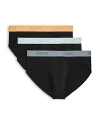 2(x)ist No Show Briefs, Pack Of 3 In Black Arube Blue/black Blue Bell/black Peach Pie