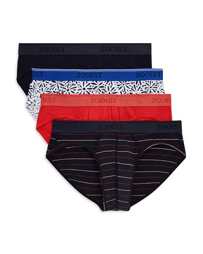 2(x)ist No Show Briefs, Pack Of 4 In Watercolor Tile/navy Blazer/bittersweet/
