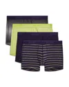2(x)ist 4-pack No-show Stretch Trunks In Ombre Dot,shadow Lime,astral Aura,stripe