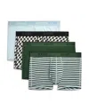 2(x)ist 4-pack No-show Stretch Trunks In Winter Sky/checkerboard/hunter Green/