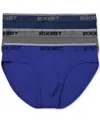 2(x)ist Cotton Stretch No Show Brief 3 Pack In Navy Blue,grey,royal Blue