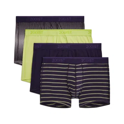 2(x)ist Men's 3+1 Bonus Pack Trunk In Ombre Dot,shadow Lime,aura,stripe