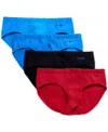 2(x)ist Men's 4 Pack Stretch Cotton Bikini Briefs In Blue,black,red