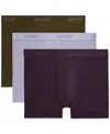 2(x)ist Men's Essential No-show Trunks 3-pack In Dark Olive,lavender,plum