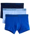 2(x)ist Men's Essential 3 Pack No Show Brief In Navy,lt Blue,colbalt