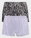 2(x)ist Assorted 2-pack Sliq Silky Boxers In Zebra/lavender