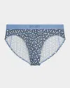 2(x)ist Men's Sliq Stretch Briefs In Infinity Chain/malibu Blue