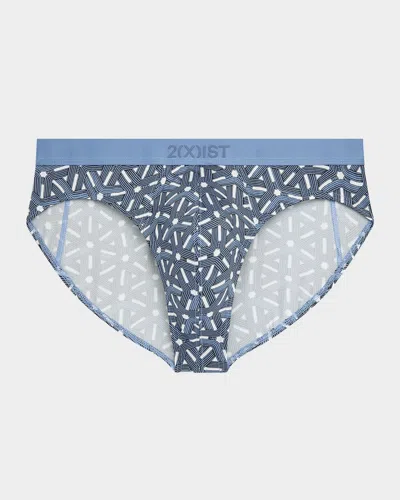 2(x)ist Men's Sliq Stretch Briefs In Infinity Chain/malib