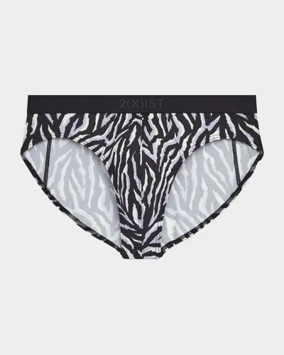 2(x)ist Men's Sliq Stretch Briefs In Zebra/black Beauty