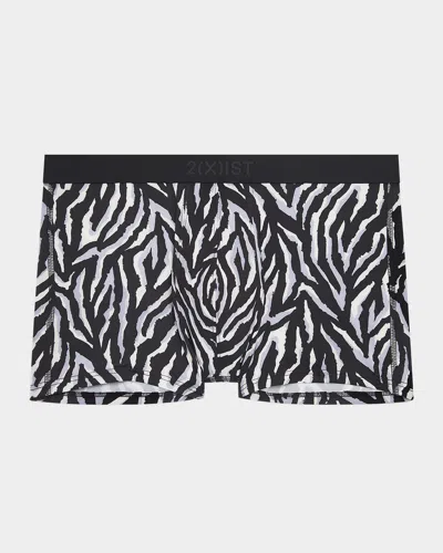 2(x)ist Men's Sliq Stretch Trunks In Zebra/black Beauty