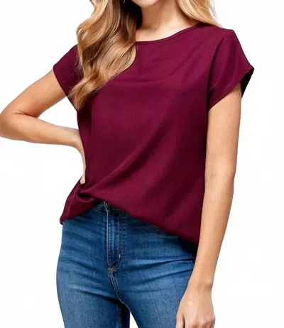 2 Hearts Apparel Basic Blouse In Burgundy