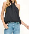 2 Hearts Apparel Halter Neck Top In Black In Black