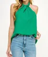 2 Hearts Apparel Halter Neck Top In Green In Green