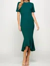 2 Hearts Apparel Mermaid Dress In Hunter Green In Green
