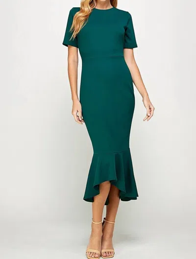 2 Hearts Apparel Mermaid Dress In Hunter Green