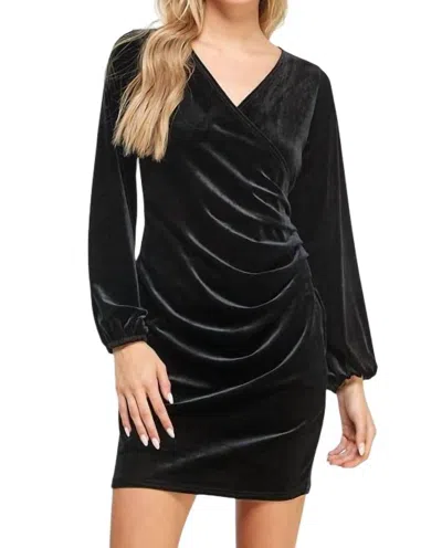 2 Hearts Apparel Velvet Dress In Black