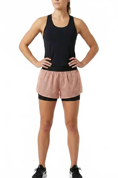 2 Liv Side Insert Bike Short In Black Rose In Pink